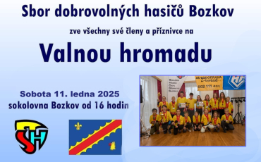 Valná hromada SDH Bozkov  - 11.1.2025 